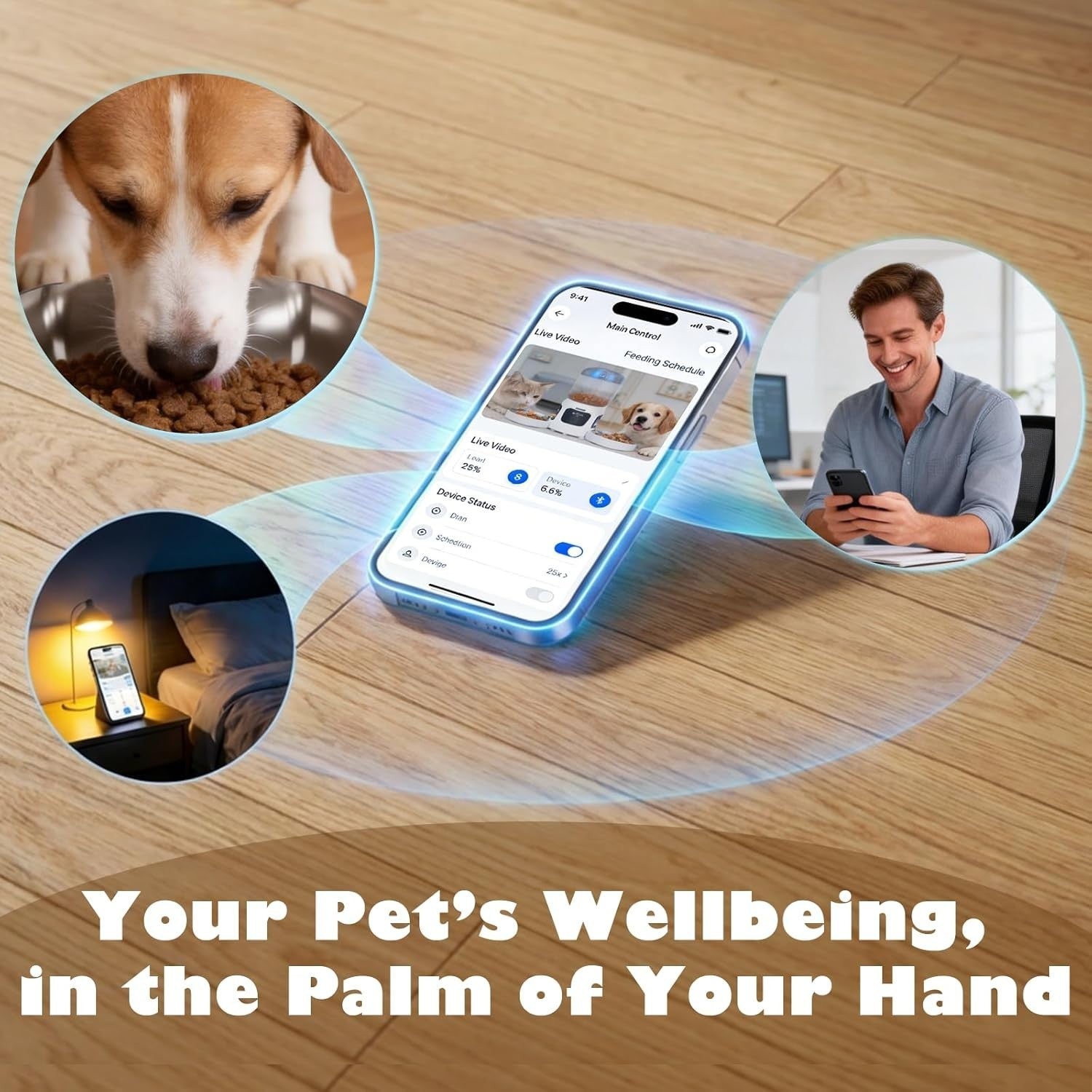 Automatic Cat Feeder Camera 6L Dual Bowl WiFi App Control 1080P HD