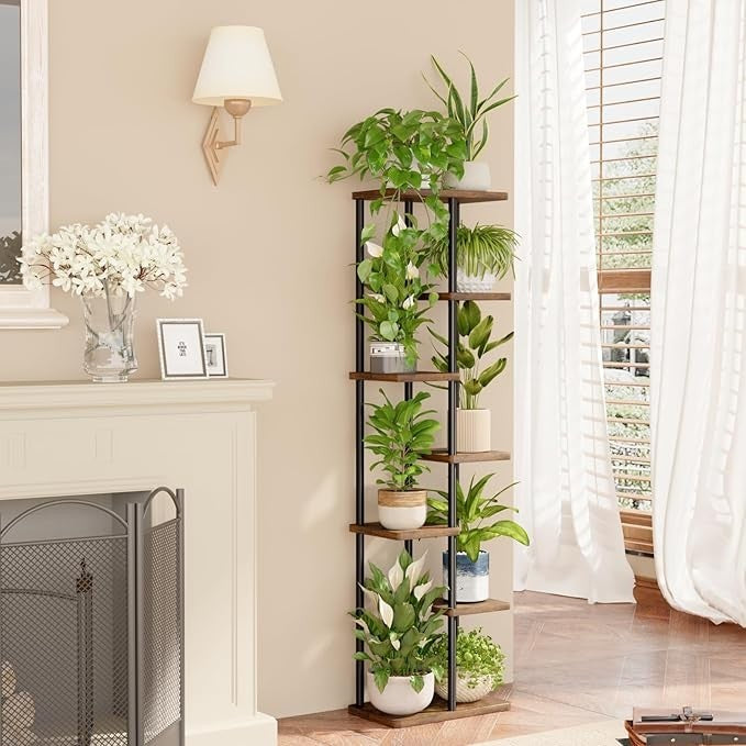 7 Tier Tall Metal Plant Stand Indoor Outdoor Corner Shelf Display Rack