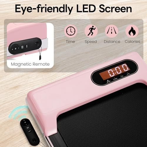 Compact Under Desk Walking Pad 1–6km/h Quiet Treadmill w/ LED & Remote