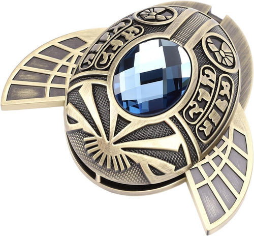 Ancient Egypt Fidget Slider Zinc Alloy Blue Gem Stress Relief Pocket Toy