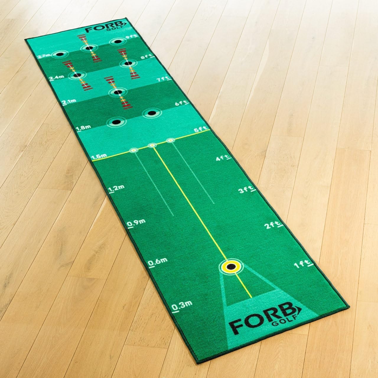 10ft Golf Putting Mat Indoor Practice Trainer Non Slip Multi Target Green