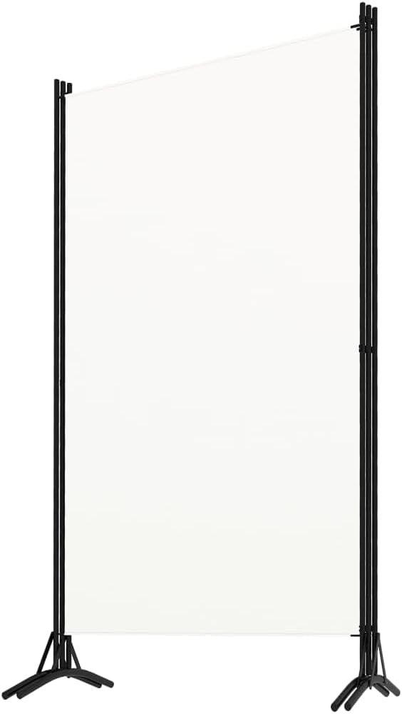 White 3 Panel Room Divider 260cm Folding Privacy Screen – Fabric Partition Wall