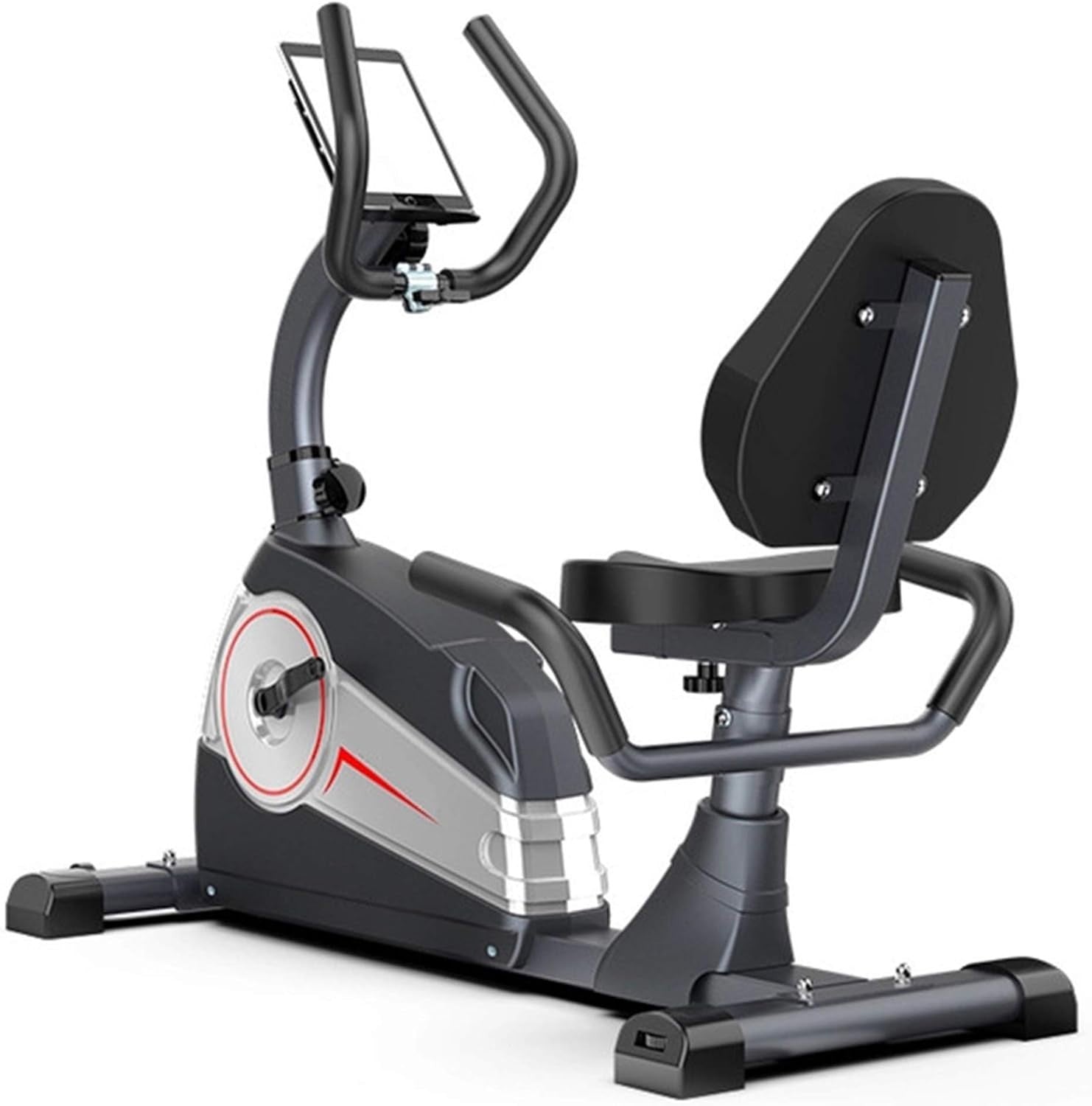 Recumbent Exercise Bike Magnetic Adjustable Seat Quiet LCD Phone Holder Home