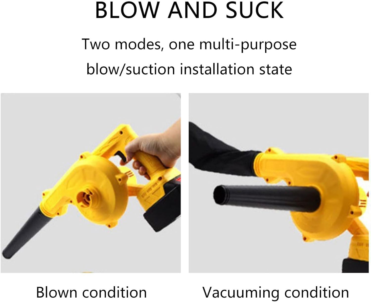 Cordless Leaf Blower Vacuum 18V Lightweight Patio Cleaner w/ Bag & Nozzles