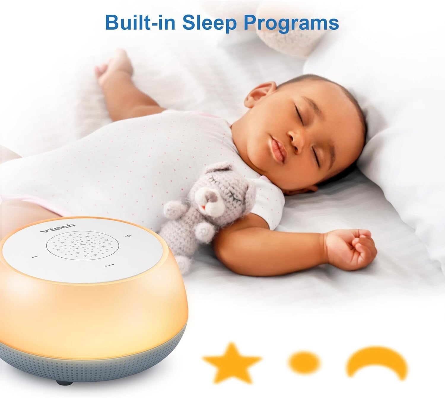 Baby Sleep Training Soother White Noise Stories Night Light Projector Bluetooth