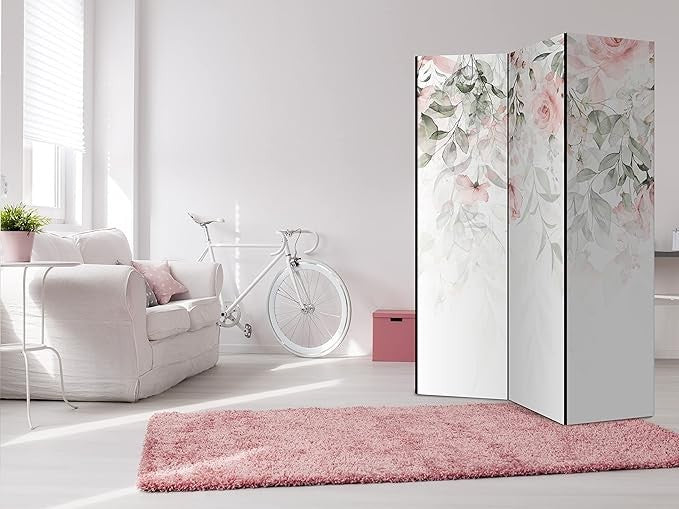 Rose Leaf Acoustic Room Divider 135x172cm Double Sided Folding Screen