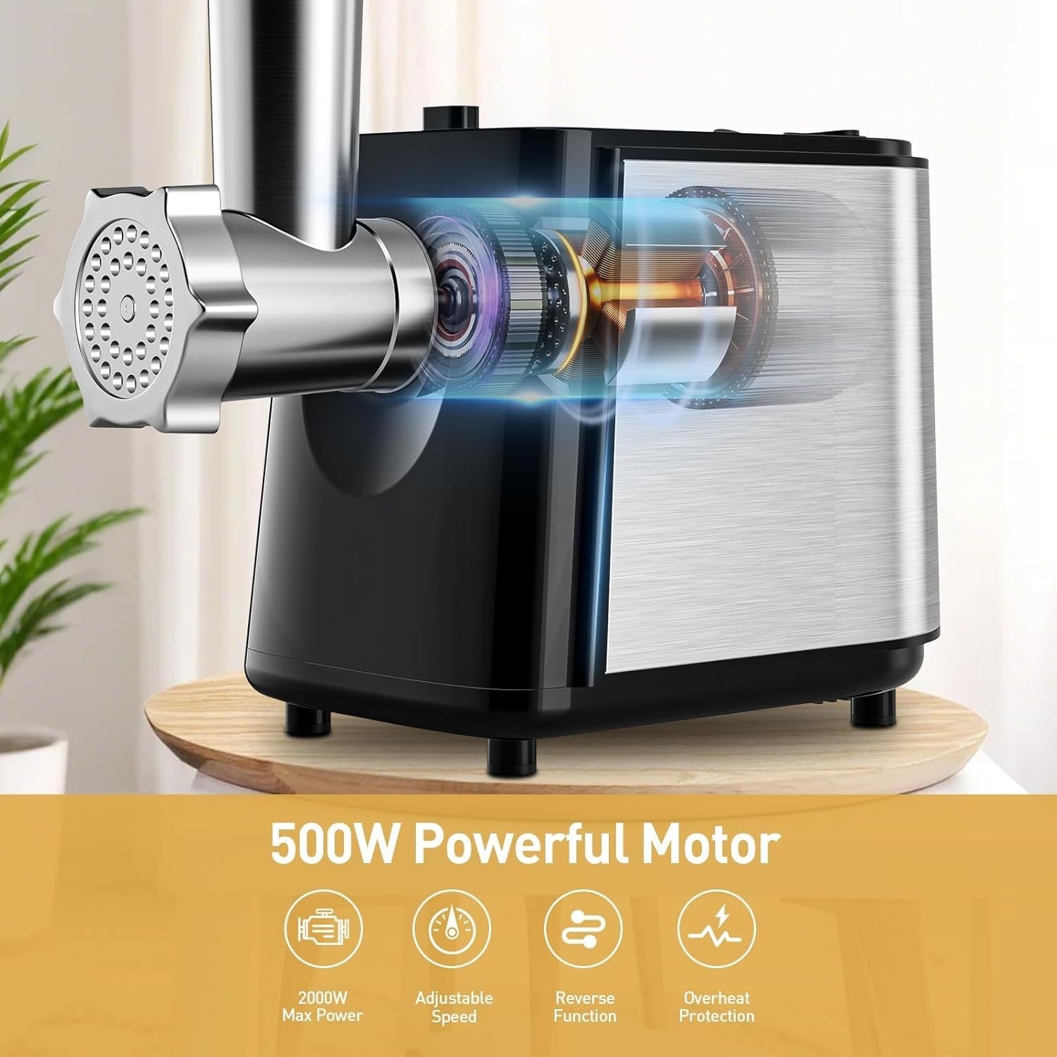 2000W Electric Meat Grinder Sausage Stuffer Food Mincer 8 Attachments