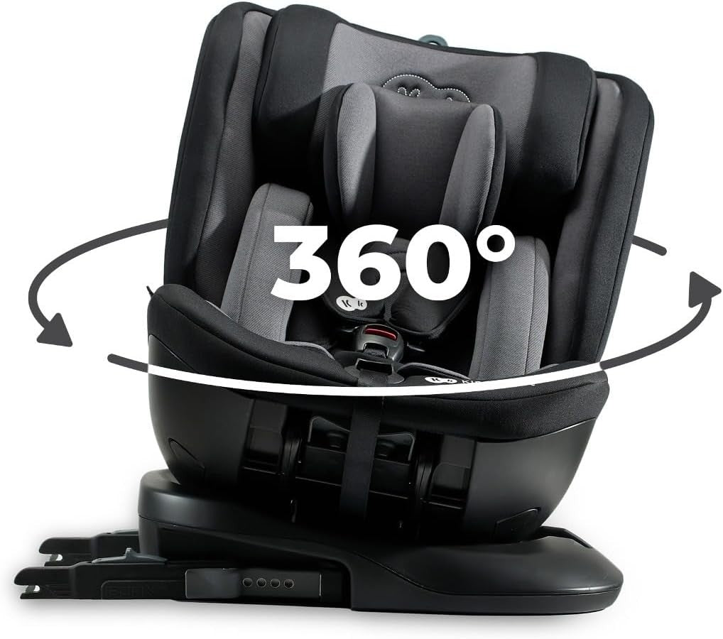 360° Rotating i-Size Child Car Seat ISOFIX Birth–36kg All Stages Black