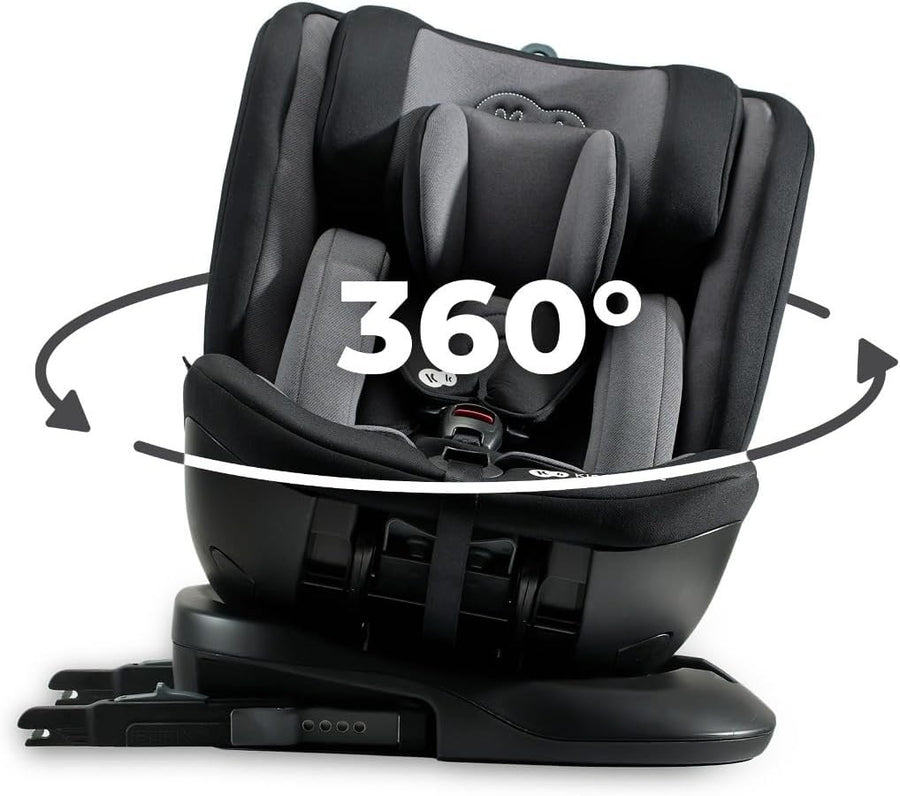 360° Rotating i-Size Child Car Seat ISOFIX Birth–36kg All Stages Black