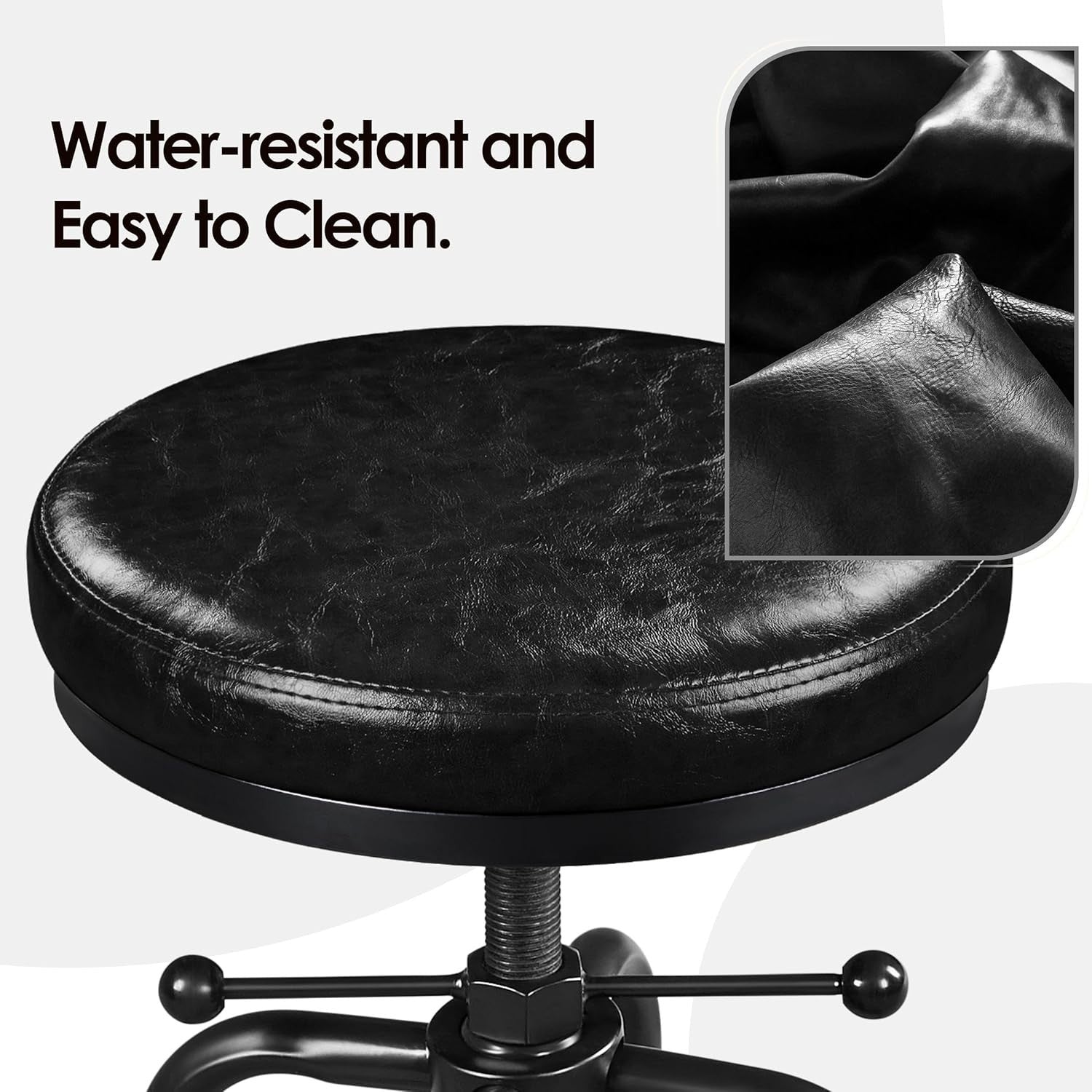 Black Industrial Bar Stool – Adjustable Round Kitchen Counter Chair
