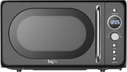 700W Digital 20L Retro Microwave Oven Black LED 8 Modes Glass Turntable