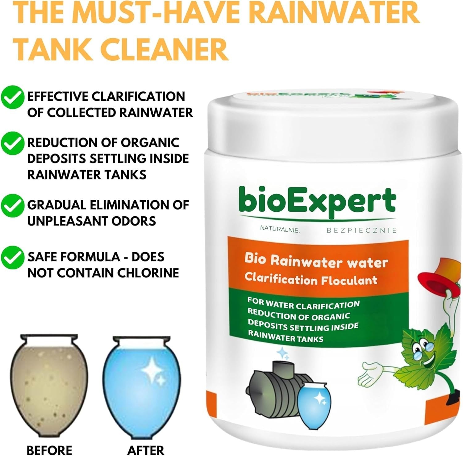 230L Cone Rainwater Butt With Tap Diverter Bio Cleaner Terracotta Garden