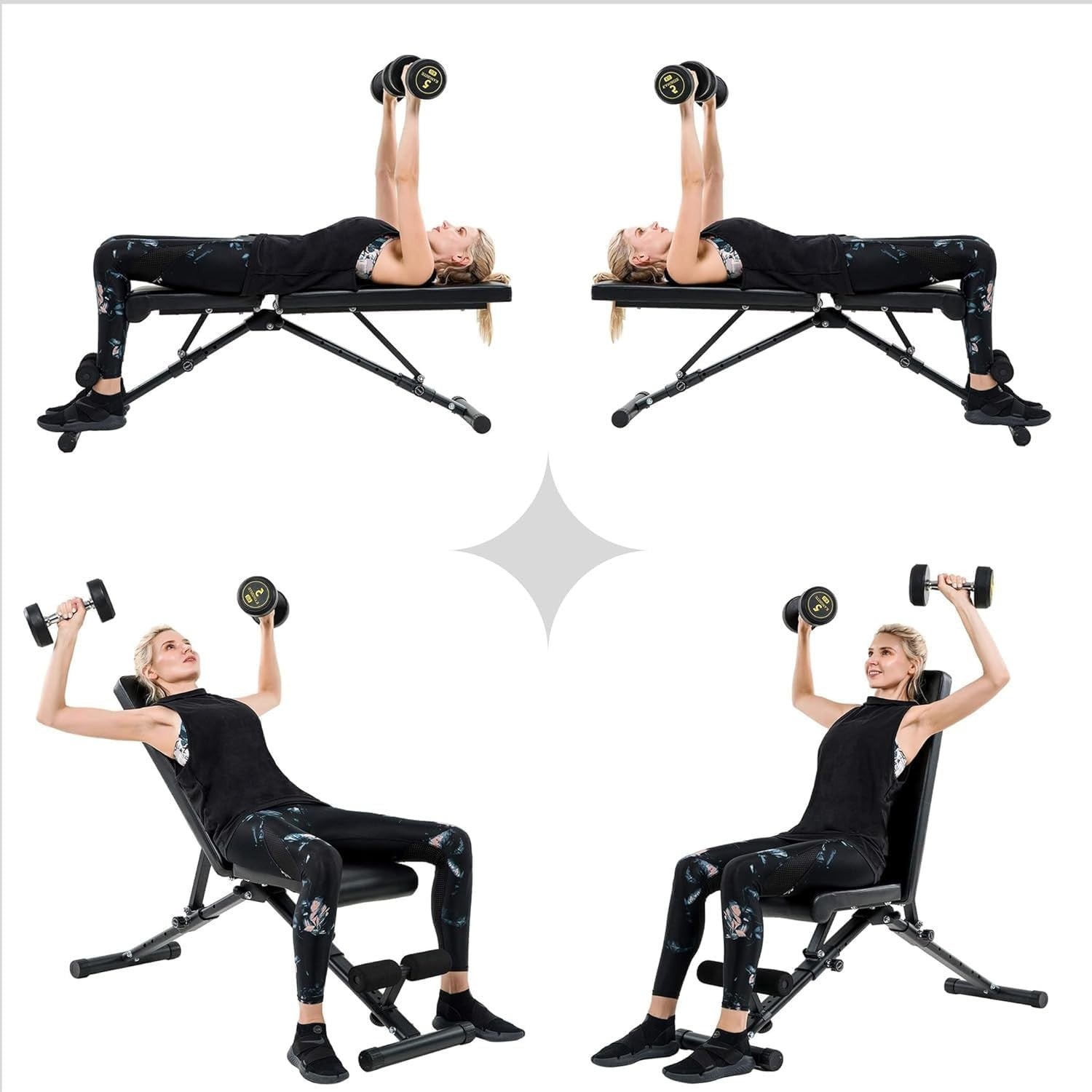 Multi-Position Folding Weight Bench 250kg Incline Decline Home Gym