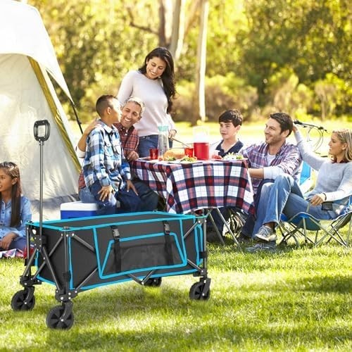 Folding Festival Trolley Cart – Collapsible Camping Wagon with All-Terrain Wheel