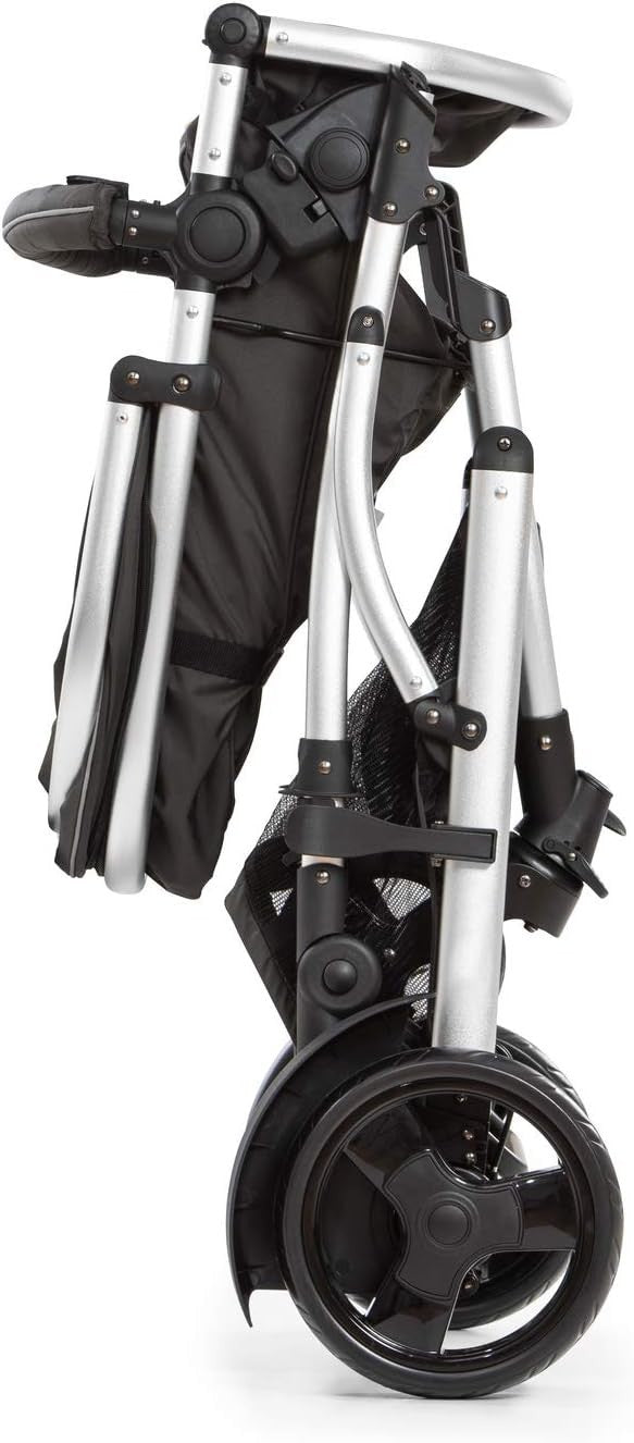 Double Tandem Pushchair for Baby & Toddler From Birth Compact Black