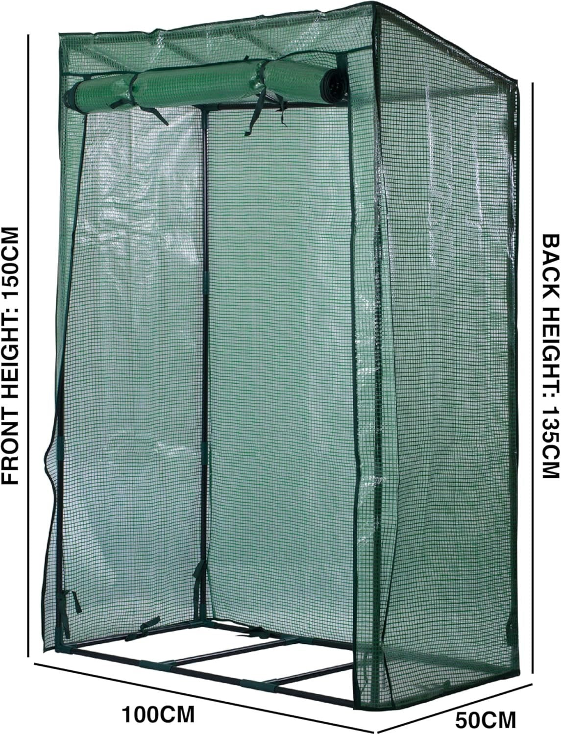 Reinforced Tomato Greenhouse with Zip Door Weatherproof PE 100x50x150cm