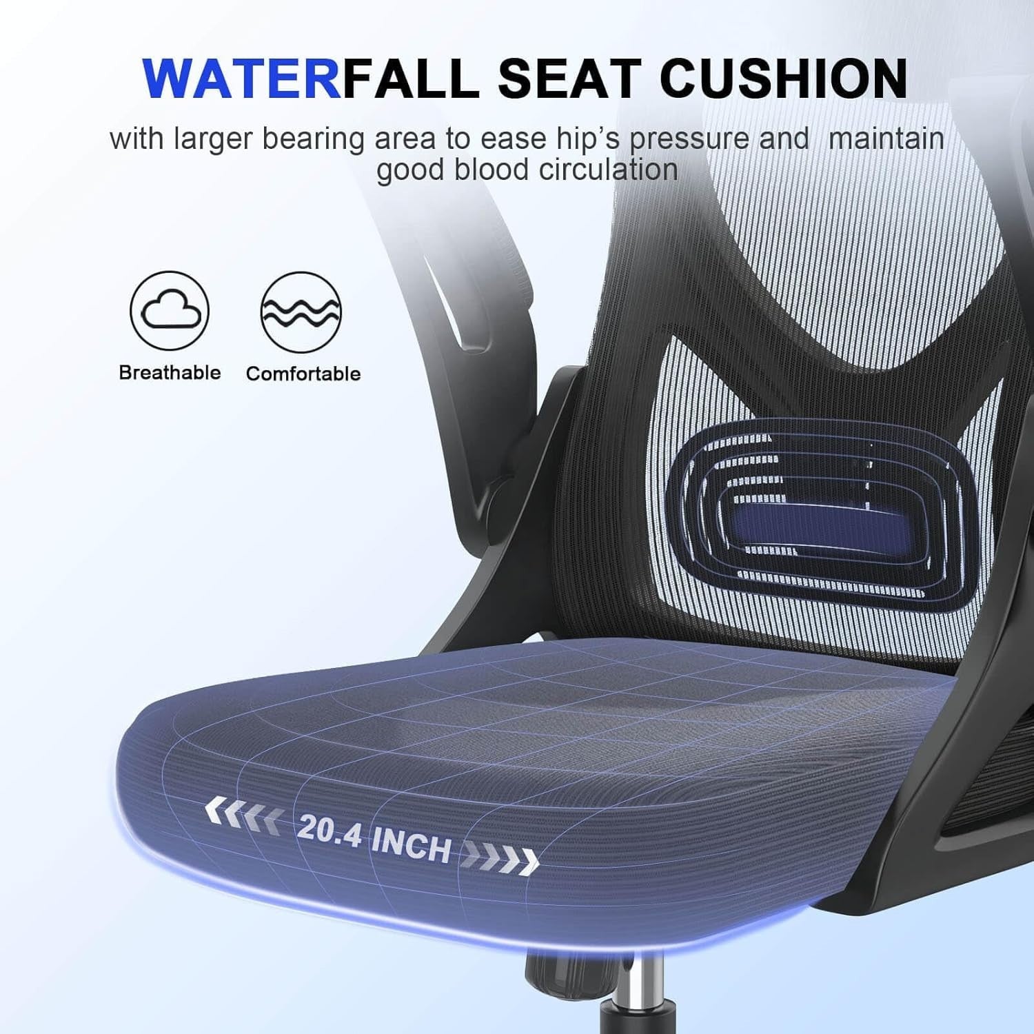 Ergonomic High Back Office Chair Mesh Swivel Adjustable Lumbar Headrest Black