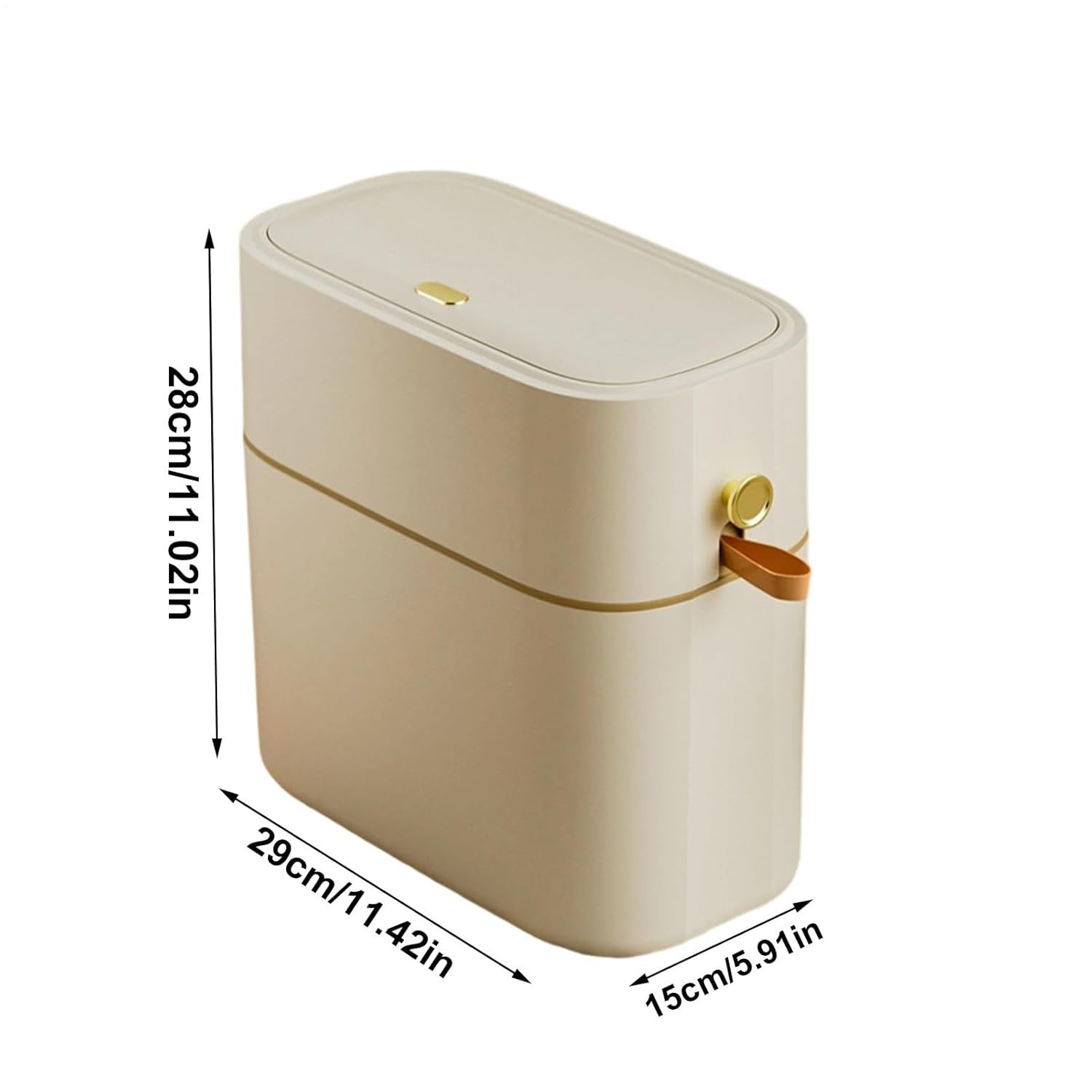 Touchless 8L Slim Bathroom Trash Can Auto Drawstring Odor Seal