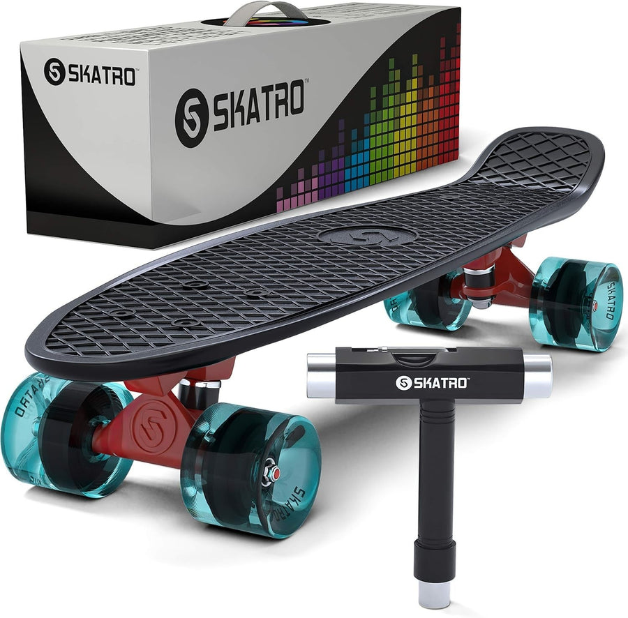 22" Mini Cruiser Skateboard Midnight Rave Plastic Retro Complete