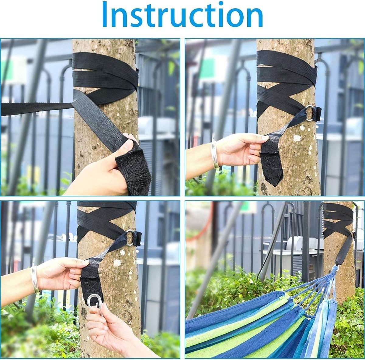 Portable Outdoor Cotton Camping Hammock, 210x150cm, 300kg Load, Easy Setup