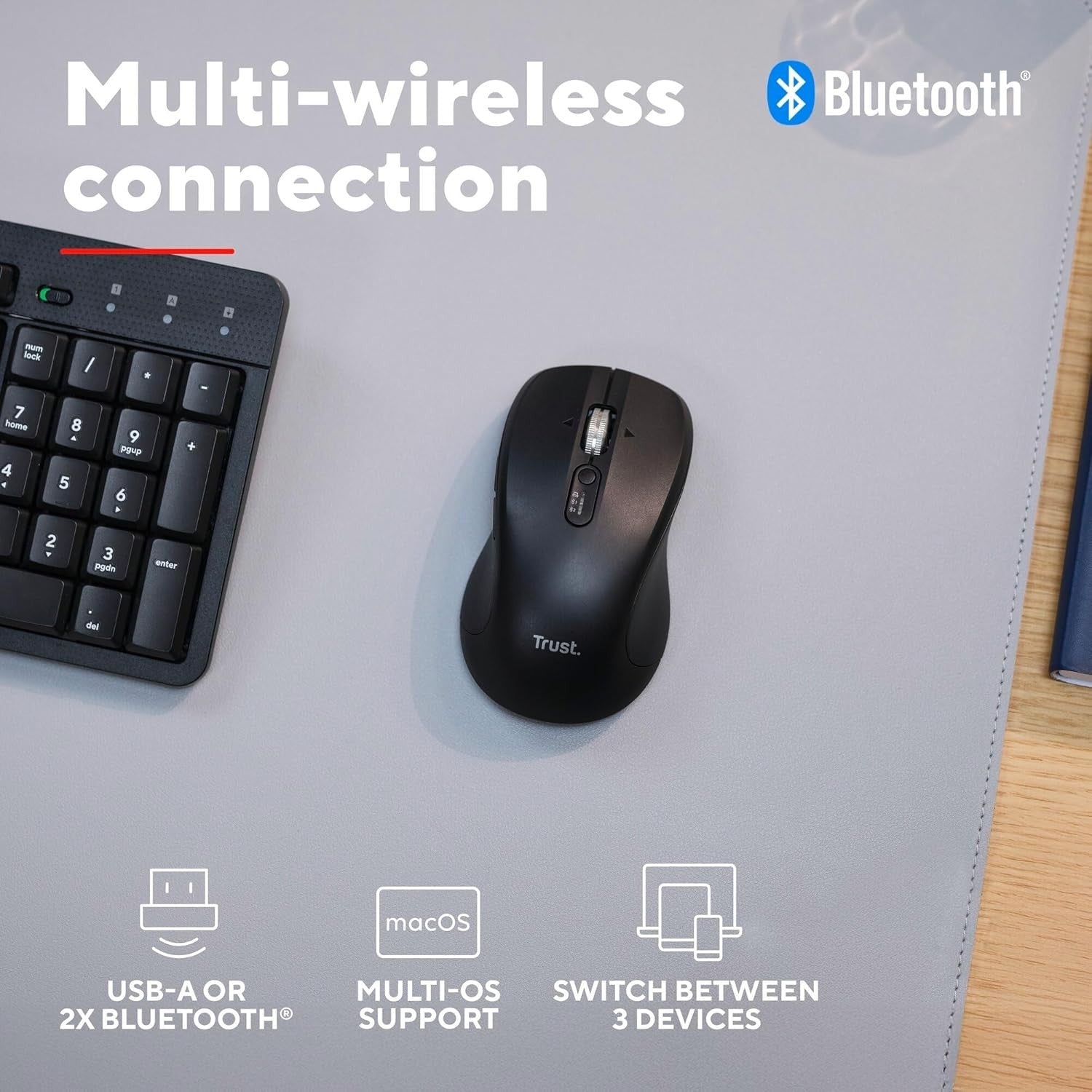 Hyper Scroll Wireless Mouse Bluetooth 2.4G Silent Multi Device Horizontal Wheel