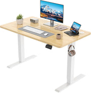 Electric Standing Desk 100x60cm Adjustable Sit Stand Beige Table with Memory