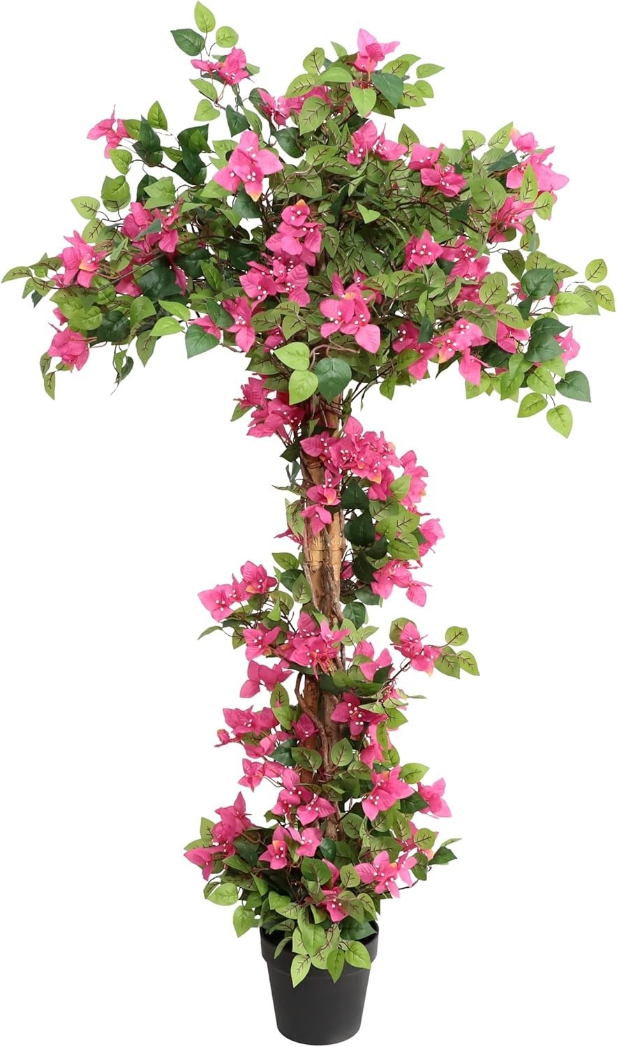 160cm Pink Bougainvillea Tree in Cement Pot Faux Flowers Indoor Outdoor Decor