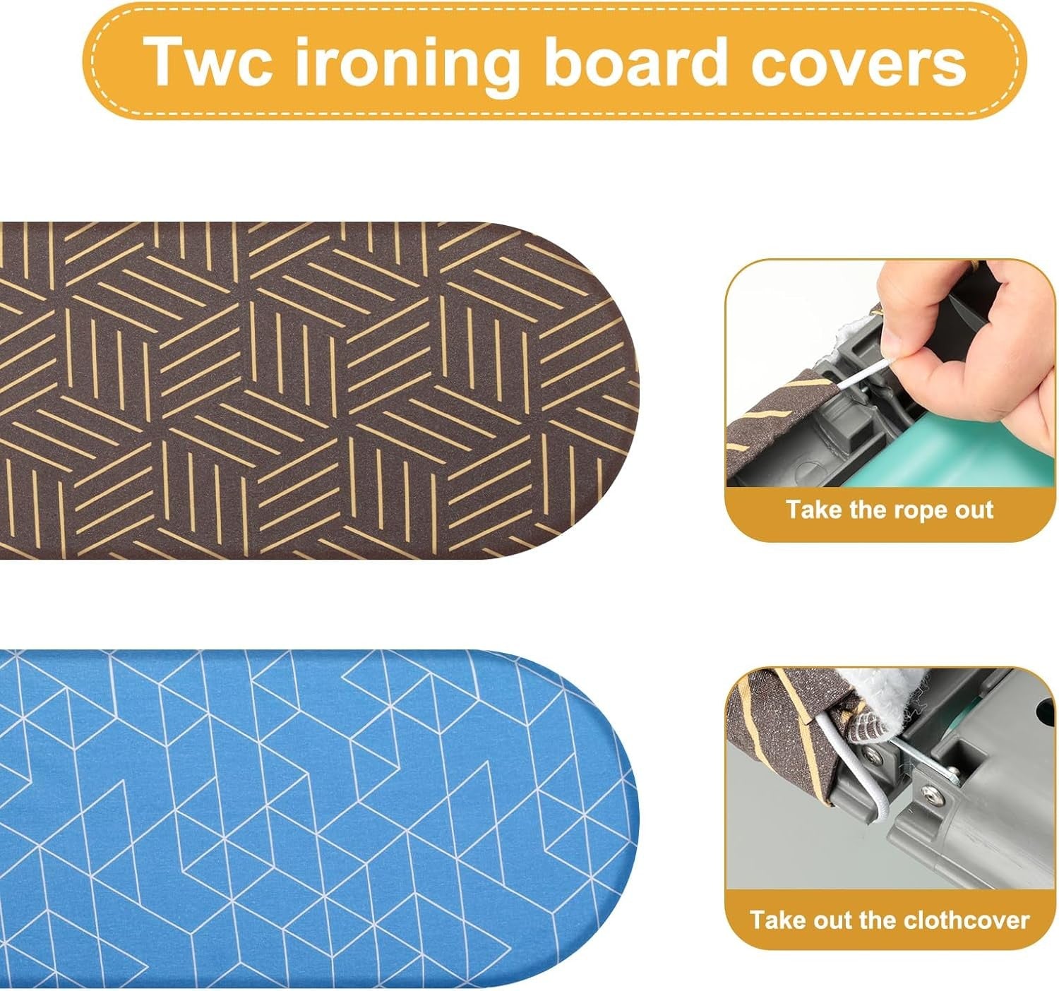 Small Tabletop Ironing Board Portable Non Slip Travel Board Blue Gold