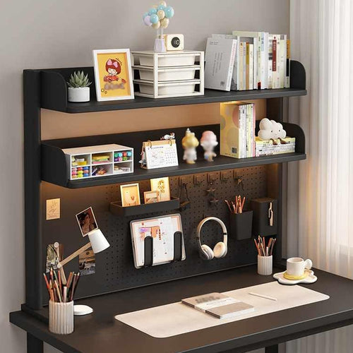 Clamp-On Desk Organizer Shelf 3-Tier Adjustable Desktop Hutch Storage Rack 60cm