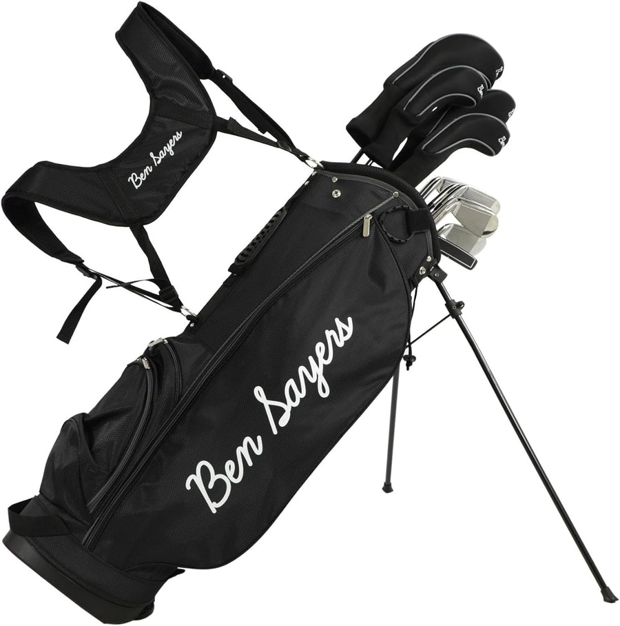 Mens Left Hand Complete Golf Club Set Regular Flex Stand Bag Forgiving