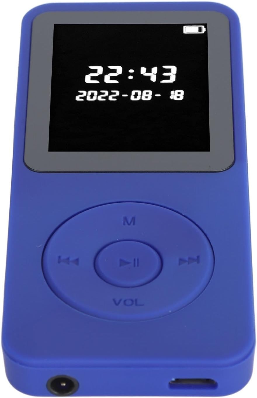 Kids MP3 Player Bluetooth 5.0 1.77" LCD Speaker FM 64GB Blue