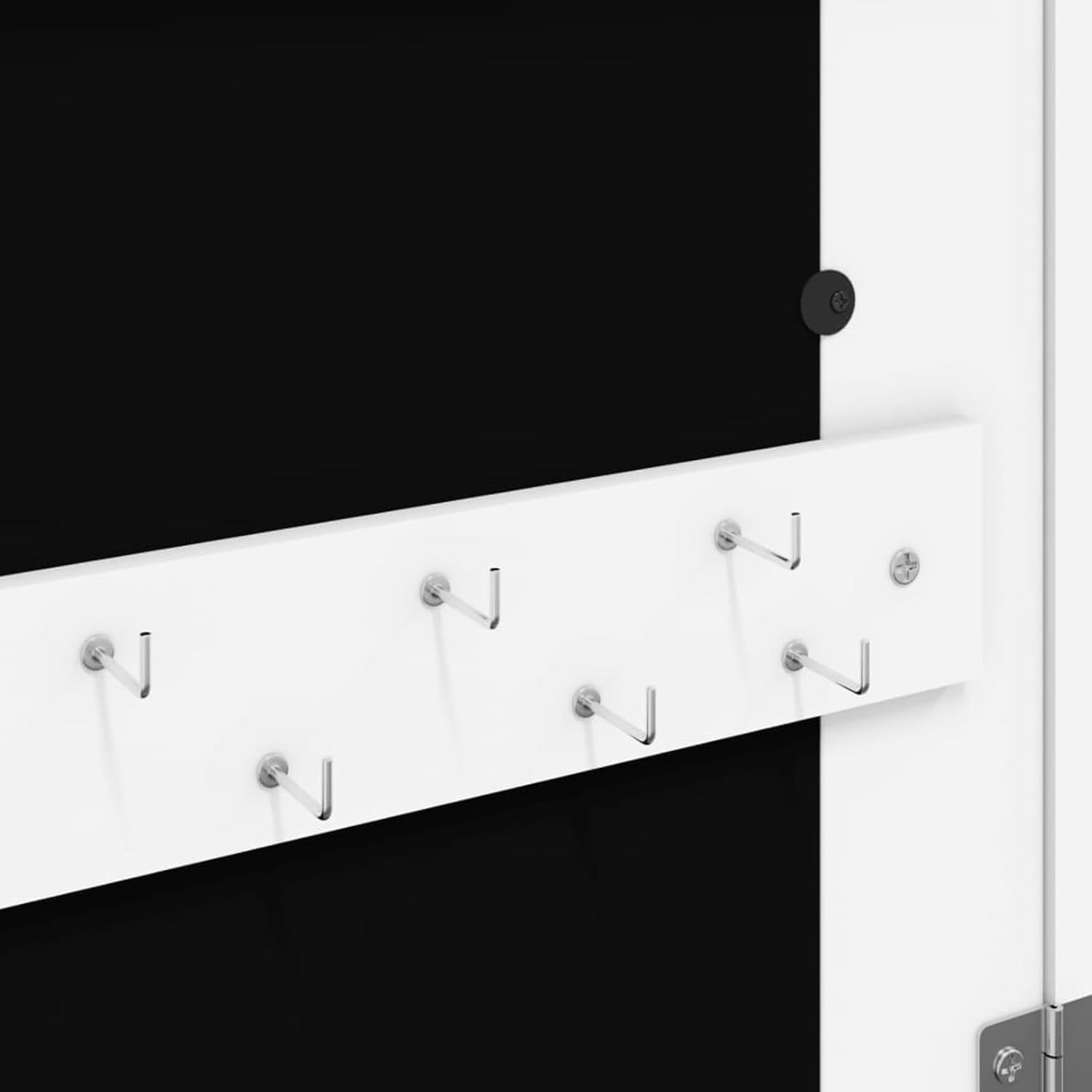 White Wall Mounted Mirror Jewelry Cabinet Lockable Storage with Drawers