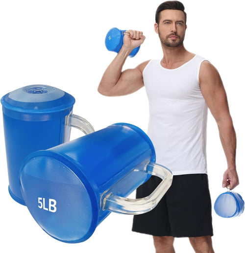 Water Dumbbells Adjustable Pair Travel Fitness Weights Lightweight Home Gym