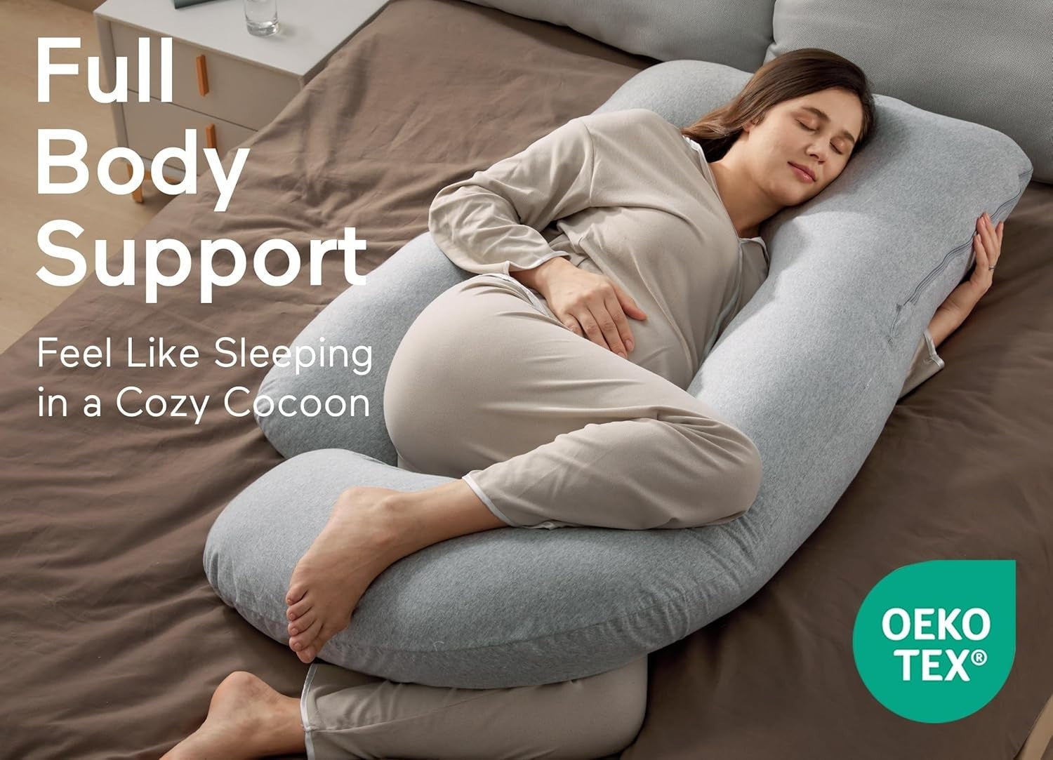 U Shaped Pregnancy Pillow 57in Full Body Maternity Support Sleep Pillow