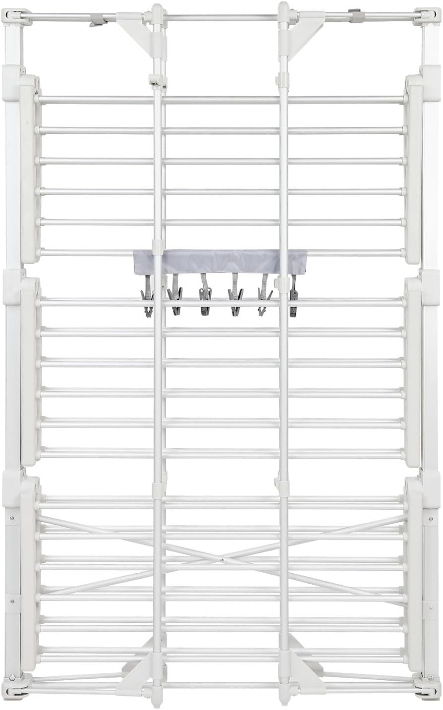 XL Heated Clothes Airer 3 Tier Square Electric Indoor Drying Rack 36 Rails 400W