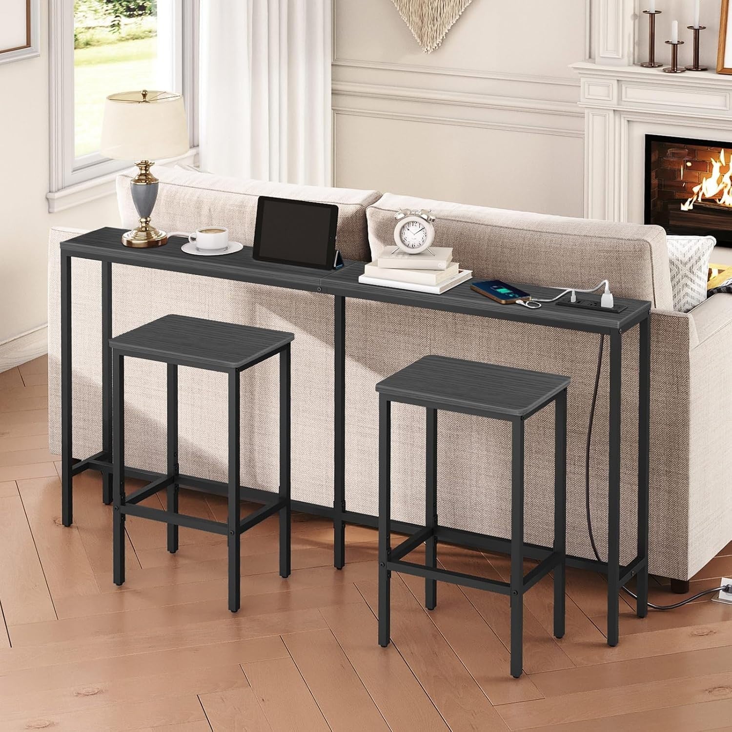 160cm Narrow Console Table with USB & Plug Sockets – Ideal for Hallway