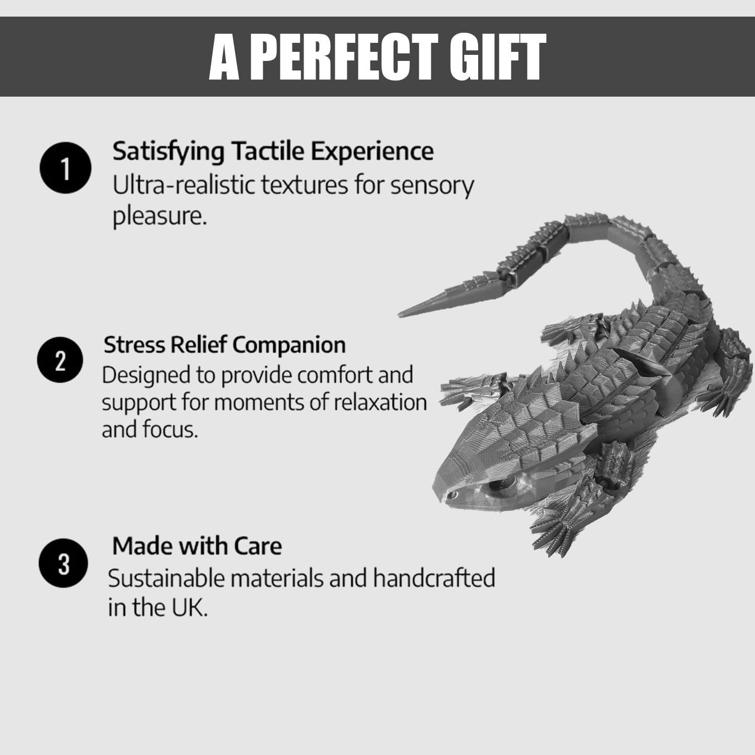 Gold Speckled Lizard Fidget Articulated Colour Changing Desk Toy