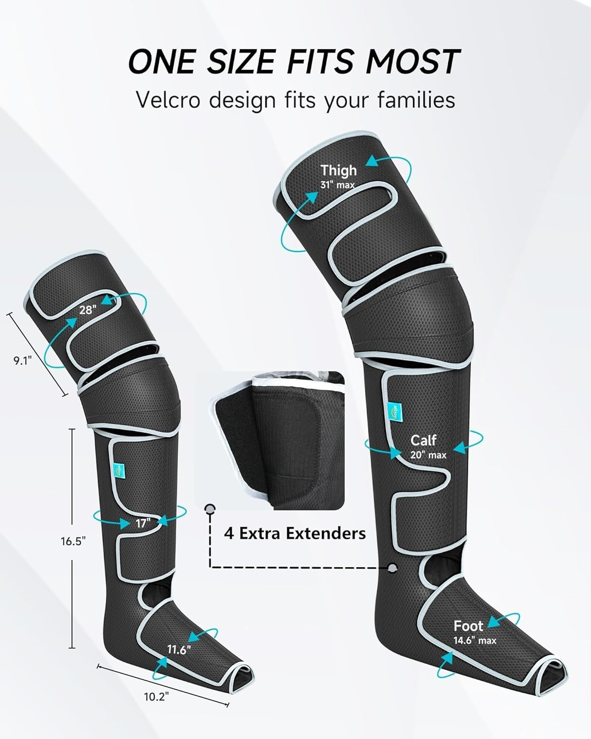 Leg Massager for Circulation with Heat, Compression & Foot Pain Relief