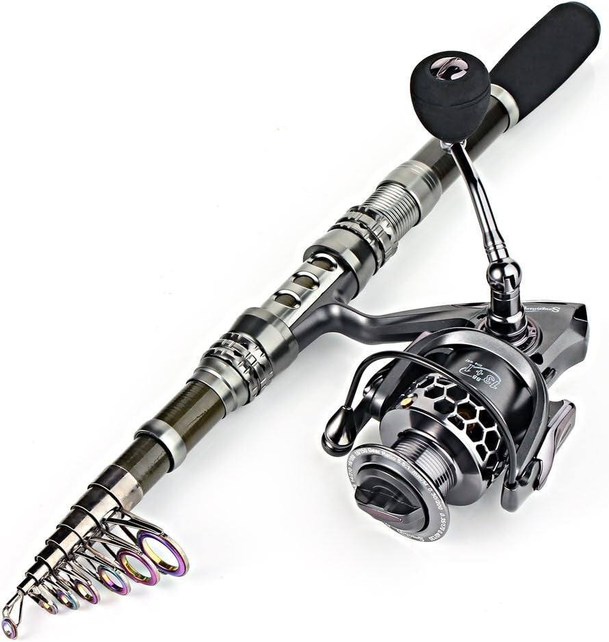 Telescopic Fishing Rod Reel Combo Carbon Fiber Portable Travel Fishing