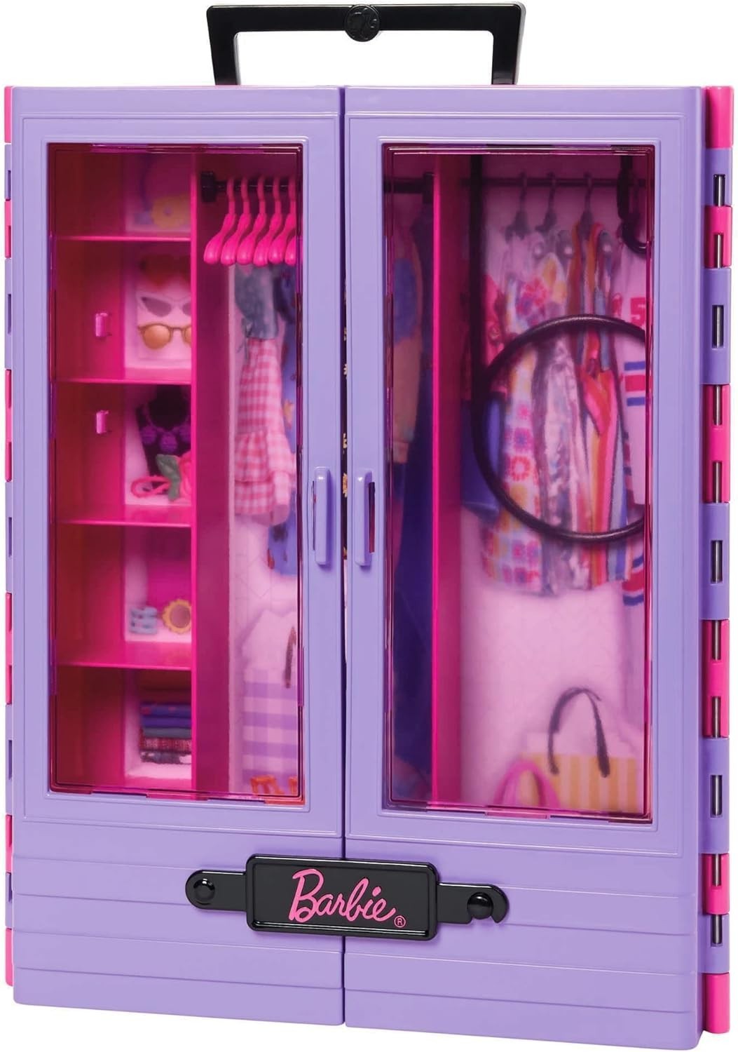 Portable Doll Closet Playset with Fashion Doll Clothes Shoes Accessories