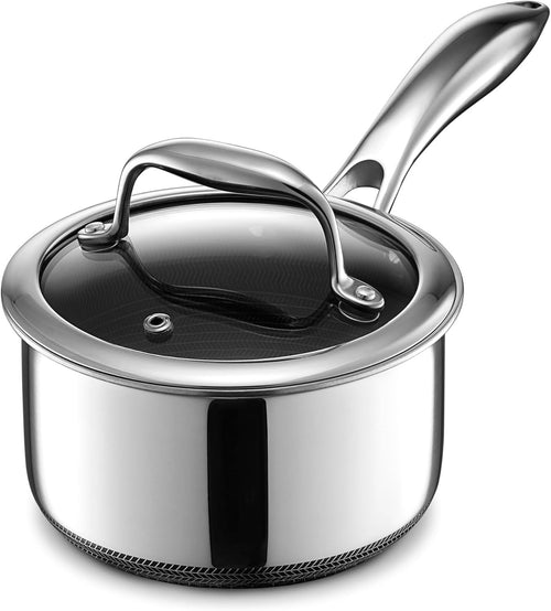 1L Non Stick Induction Saucepan with Glass Lid – Stay Cool Handle & Oven Safe