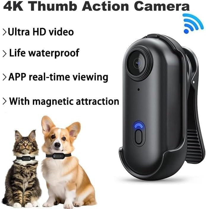4K Mini Body Camera Wearable POV Action Cam Waterproof Magnetic
