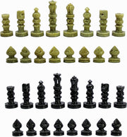 Natural Stone Chess Pieces 2.5" King | Hand-Carved Set | Weighted Staunton