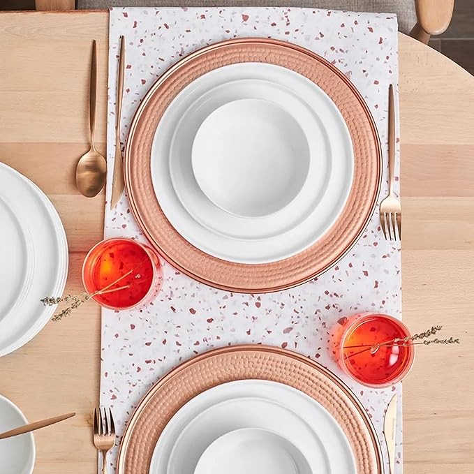 18 Piece Bone China Dinner Set for 6 Grey Plates Bowls Modern Crockery