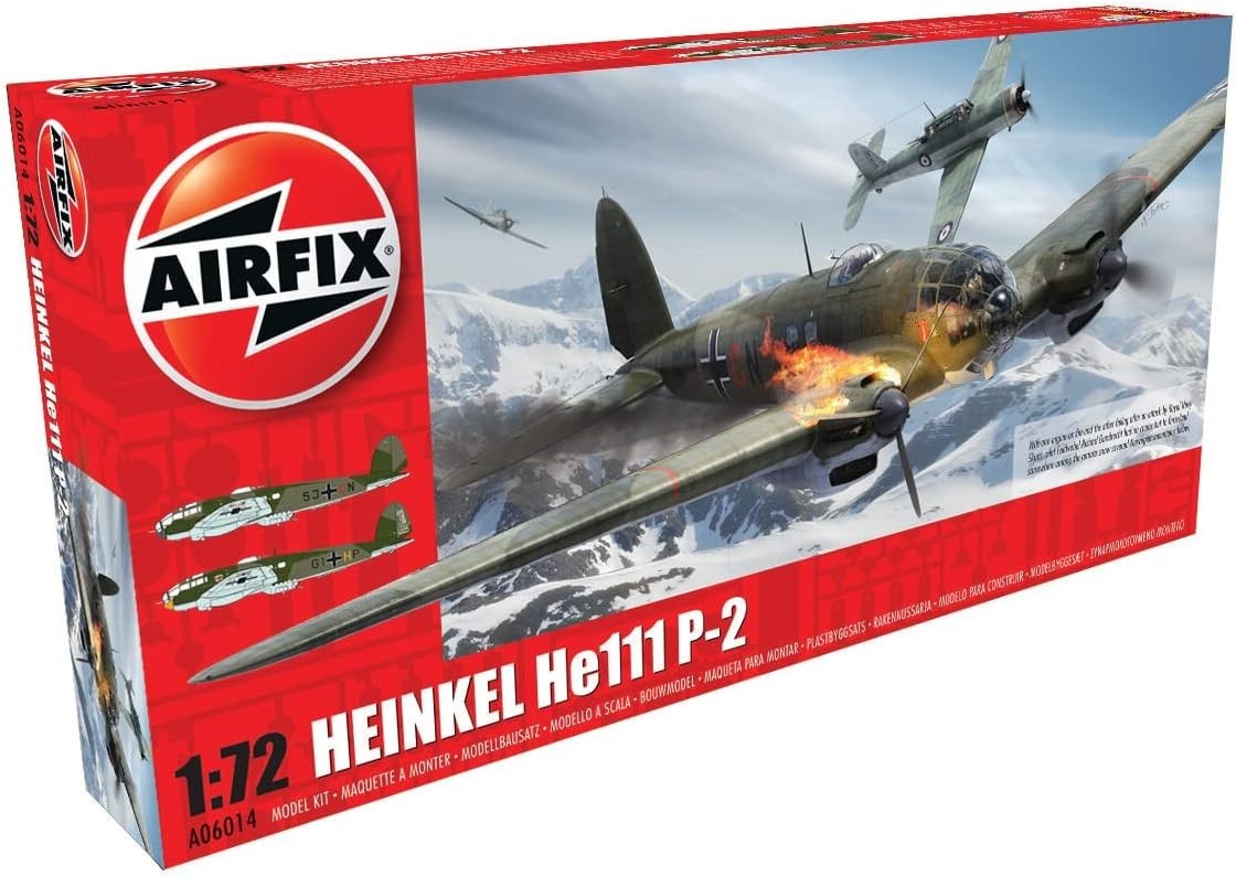 1:72 He111P-2 WWII Bomber Model Kit • Detailed Plane Set • 151 Parts