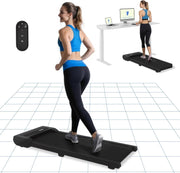 Compact Under Desk Walking Pad Treadmill LED Display Remote Control