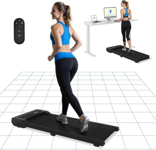 Compact Under Desk Walking Pad Treadmill LED Display Remote Control