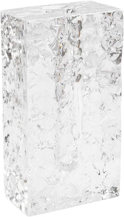 Tall Crystal Glass Vase Ice Texture Modern Rectangular Tabletop Home Decor