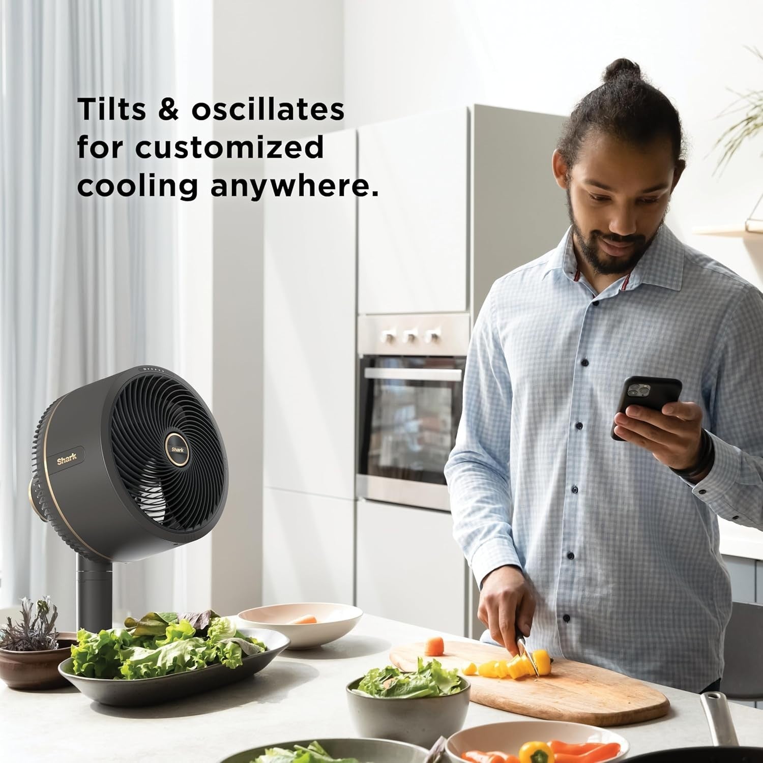 Portable Indoor Outdoor Fan Dark – 5 Speed Cordless Oscillating Remote Control