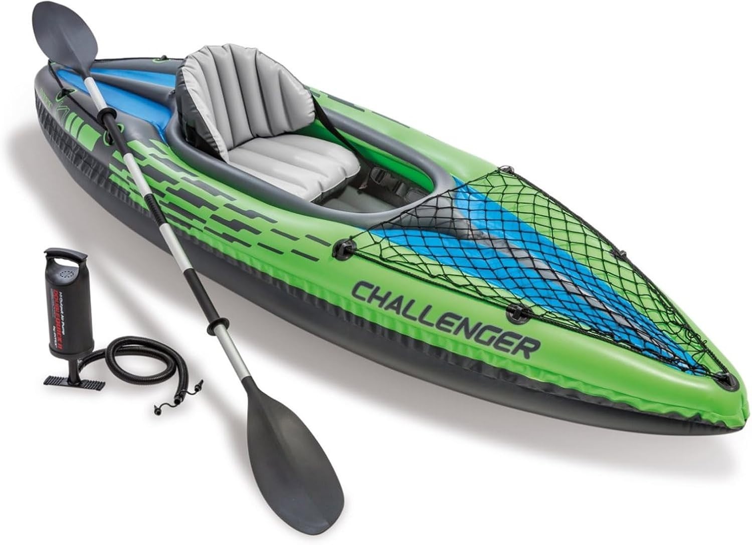 Inflatable Kayak Set 1 Person Canoe w/ Aluminum Oars Hand Pump